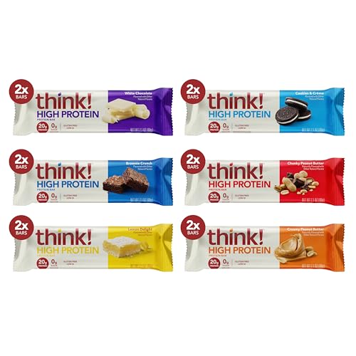 High Protein Bars Variety Pack for Fitness Enthusiasts on-the-go
| Think High Protein Bars Variety Pack - Perfect Snack