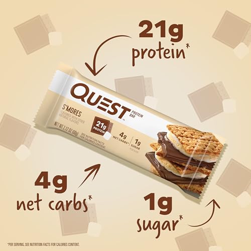 Quest Nutrition Protein Bar, 21g Protein For Keto Friends, Gluten Free, 4 Count