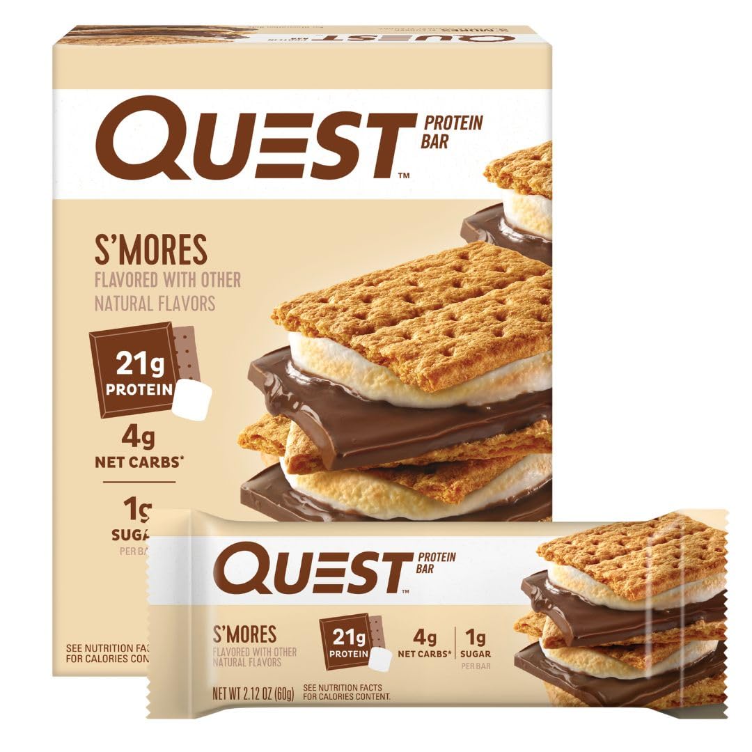Quest Nutrition Protein Bar, 21g Protein For Keto Friends, Gluten Free, 4 Count