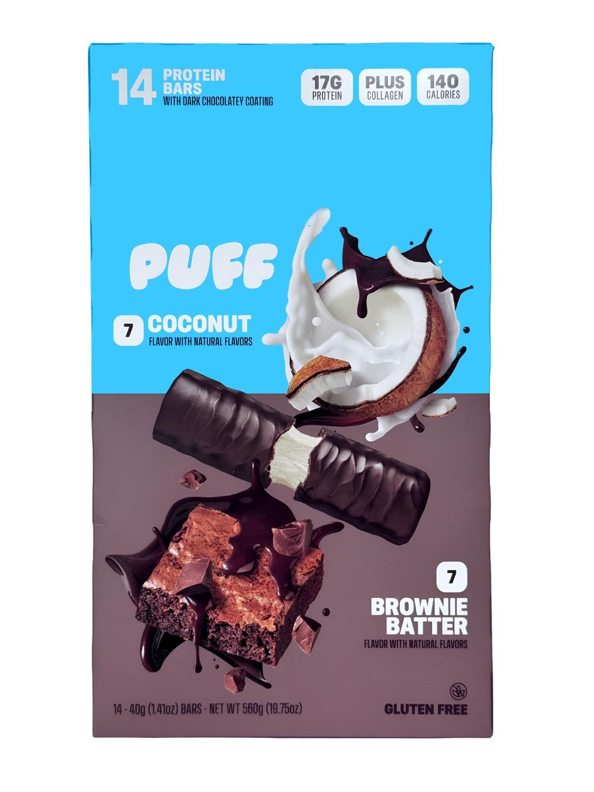 Puff Protein Bars Dark Chocolate Coated Variety Pack for Fitness Enthusiasts - Convenient Snack Options
| Puff Protein