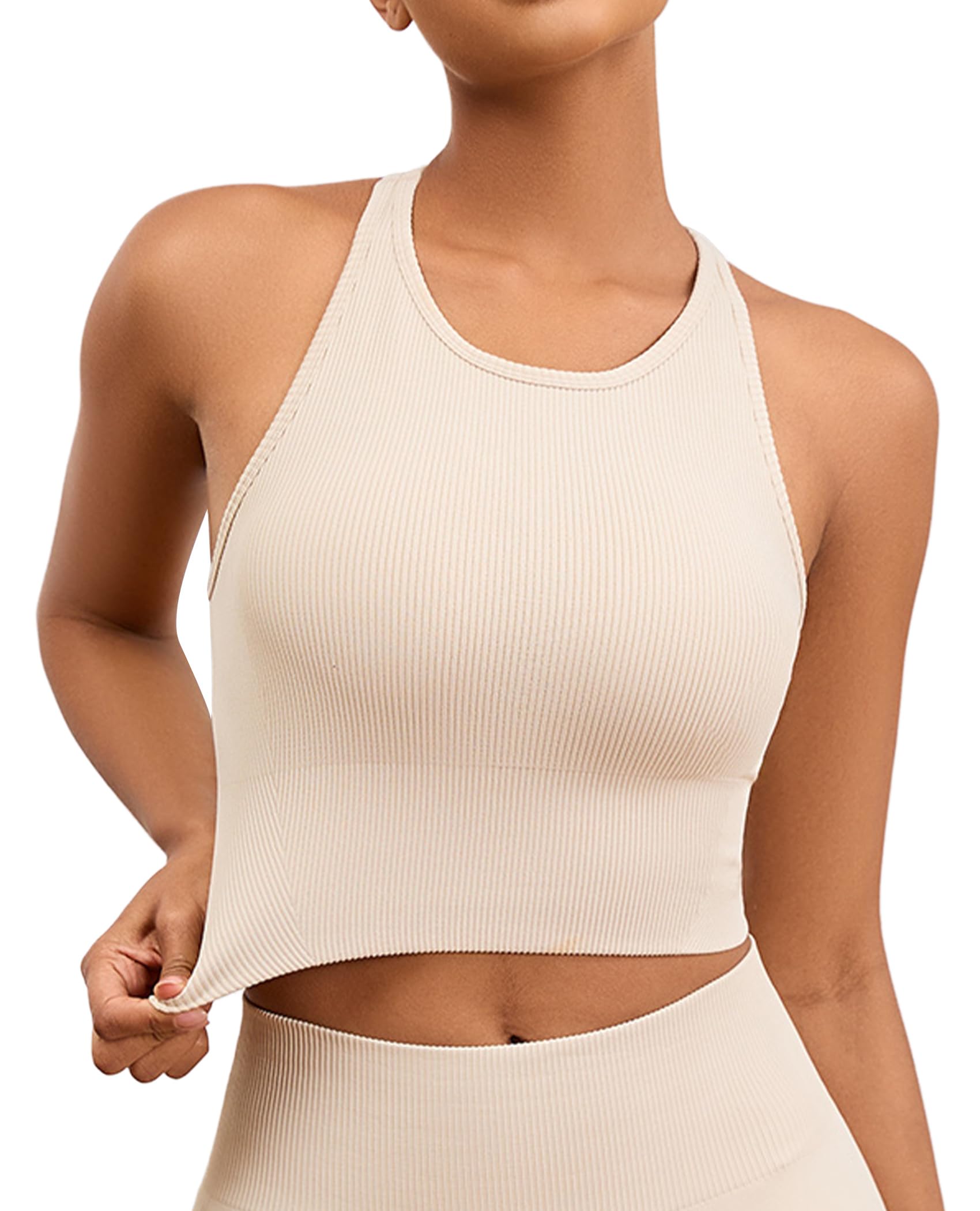 High-performance yoga sports seamless bras for women longline tank tops with built-in gym workout racerback
| Yoga spor