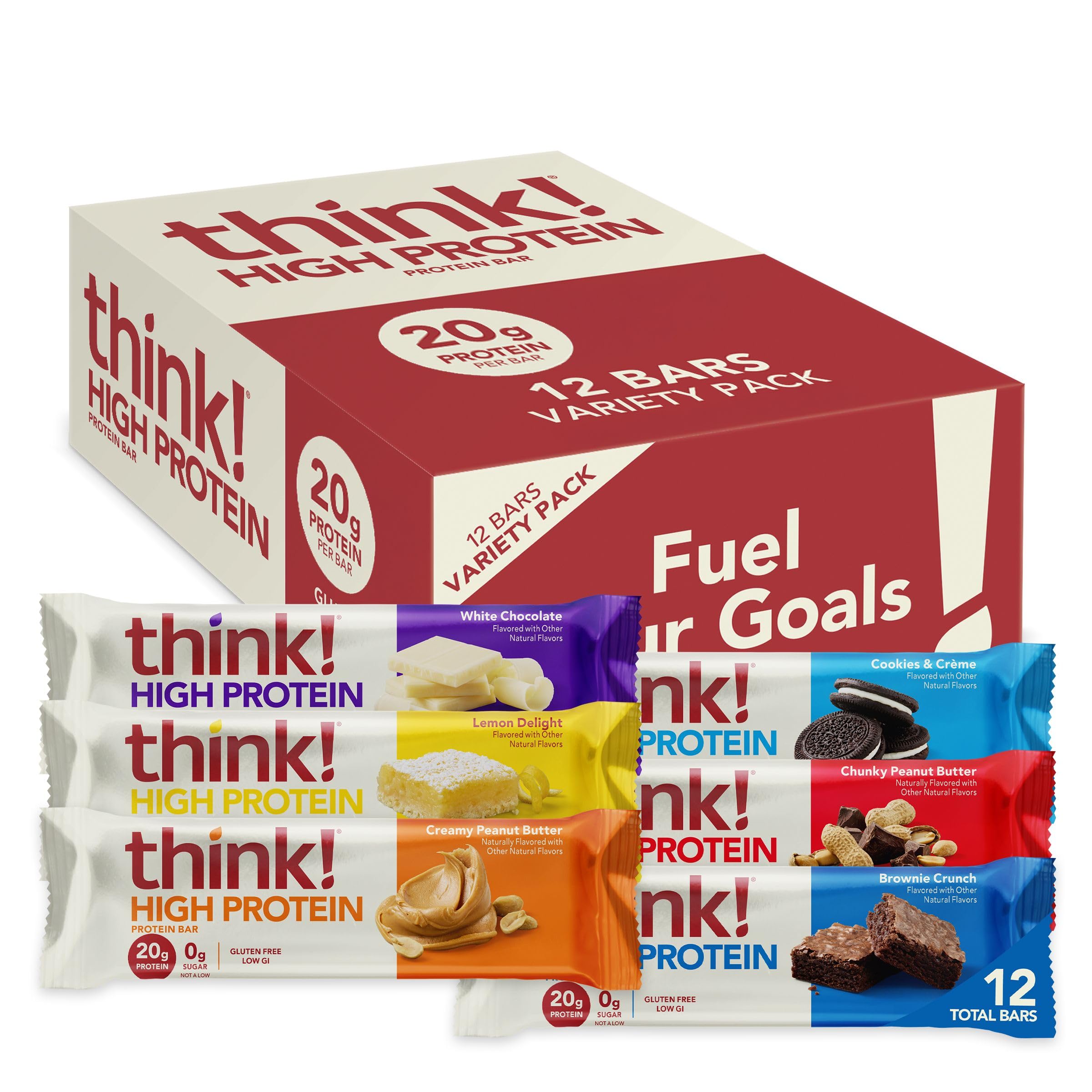 High Protein Bars Variety Pack for Fitness Enthusiasts on-the-go
| Think High Protein Bars Variety Pack - Perfect Snack