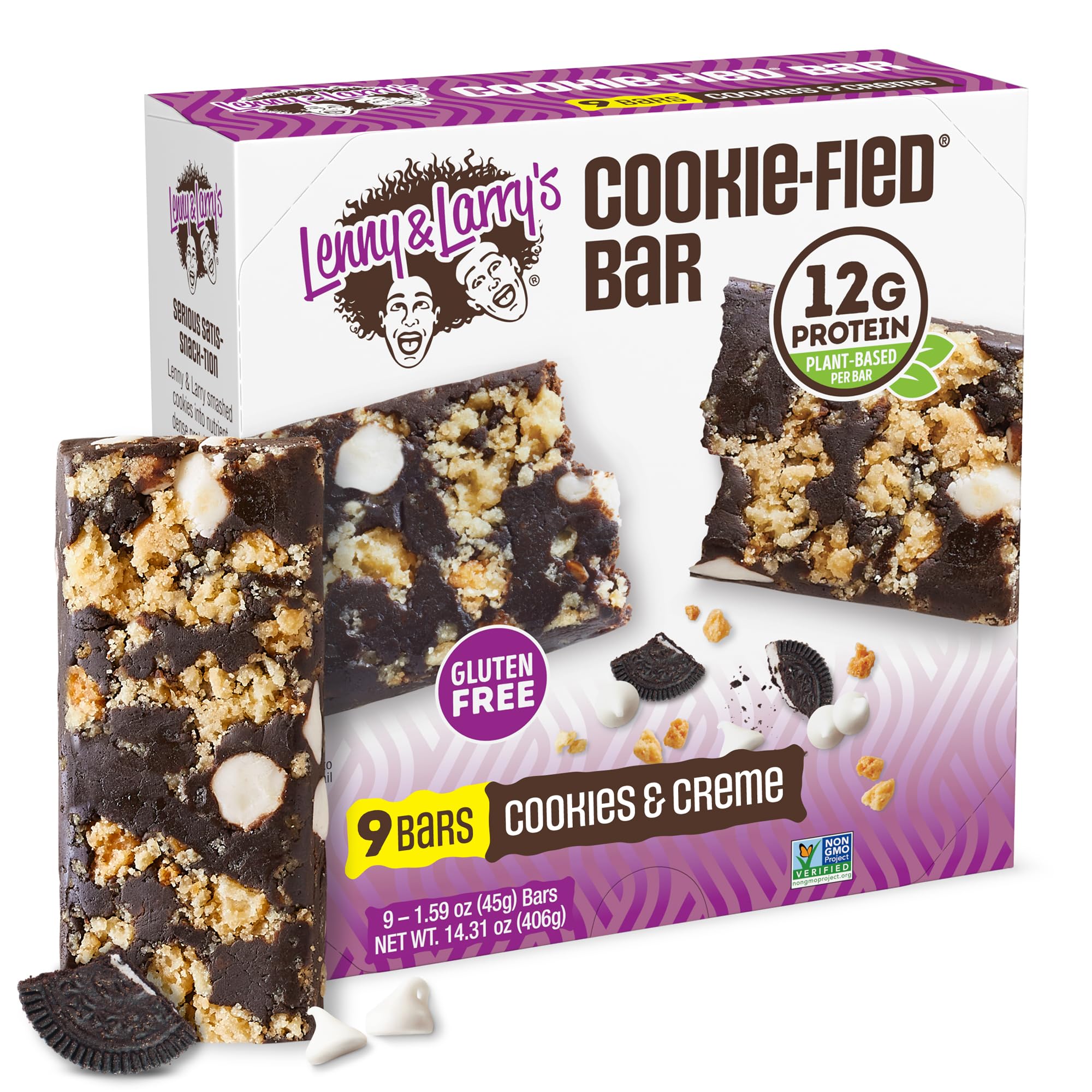 Lenny & Larry's Cookies & Creme Vegan Protein Bars - Healthy Snacks with 12g Plant Protein & 5g Fiber
Lenny & Larry's Gl